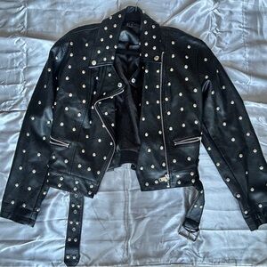 Forever 21 Black Studded Leather Jacket